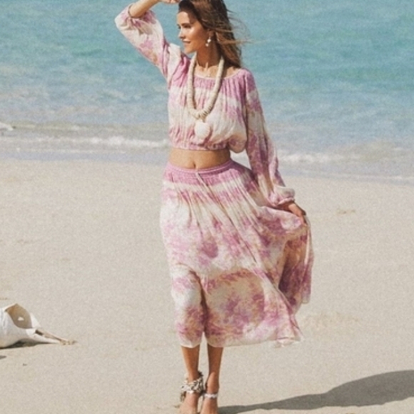 Spell Coco Lei Midi/Maxi Skirt, Lilac, Med, EUC! - Picture 3 of 9